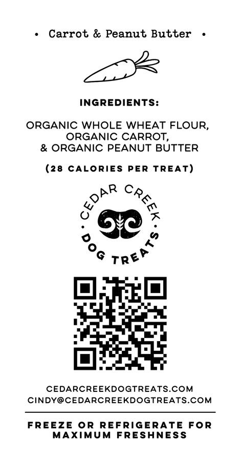 Carrot &amp; Peanut Butter - Back Label (Final)