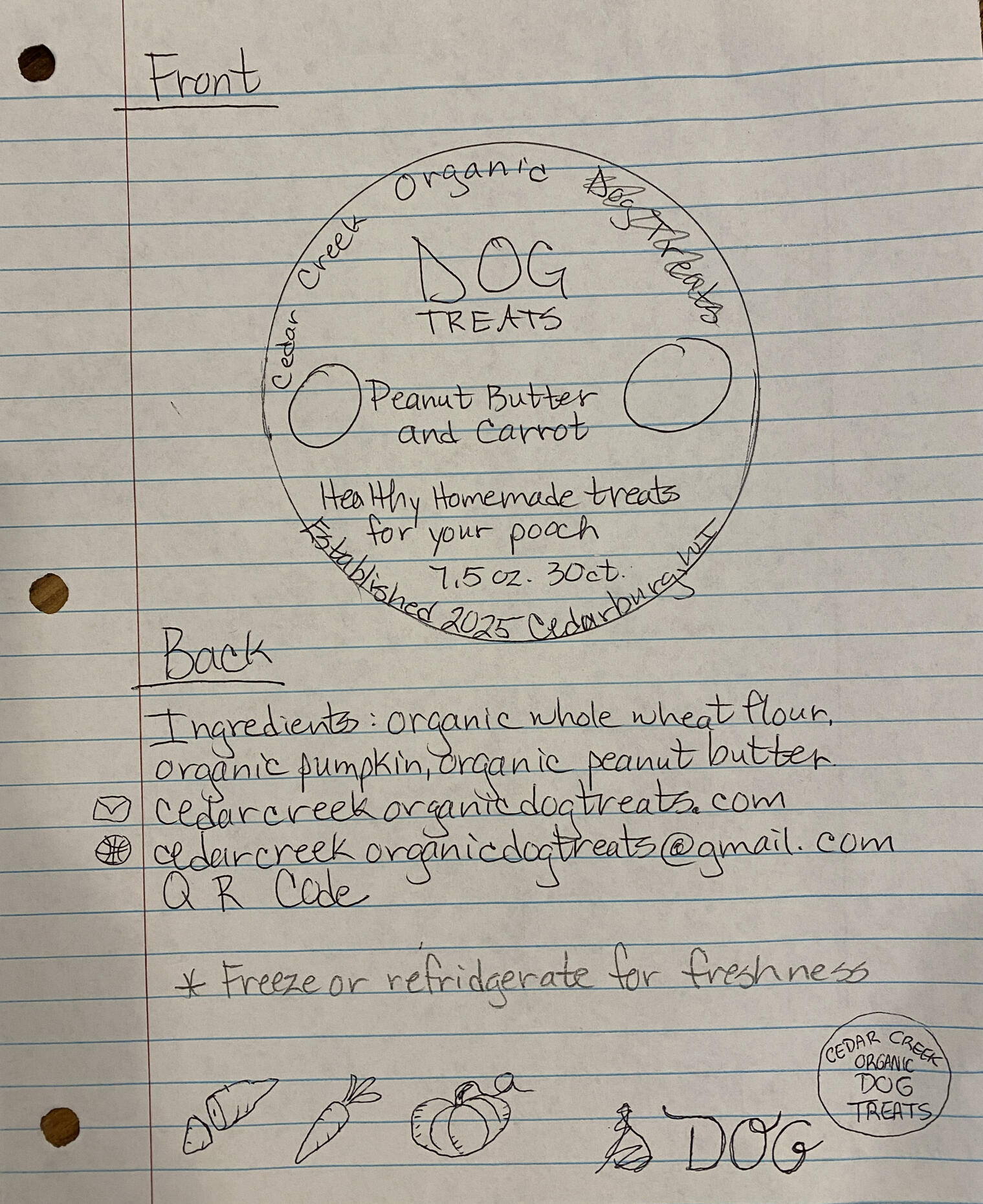 Cedar Creek Dog Treats - Brainstorming